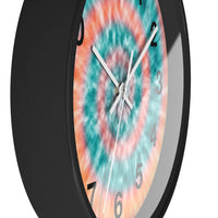 Boho Teal Tie Dye Print Wall Clock! Perfect For Gifting! Free Shipping!!! 3 Colors Available!