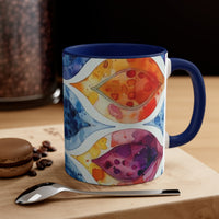 Boho Watercolor Tear Drop Accent Coffee Mug, 11oz! Free Shipping! Great For Gifting! Lead and BPA Free!