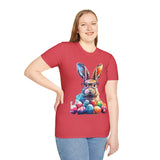 Easter Bunny Glasses With Eggs Unisex Graphic Tees! Spring Vibes! All New Heather Colors!!! Free Shipping!!!