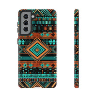 Turquoise Aztec Tough Cases! Cellphone Cases! Multiple Sizes Available! Apple iPhone, Samsung Galaxy, and Google Pixel devices!