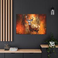 Western Mountain Deer Scenery in Oranges and Browns Canvas Gallery Wraps!