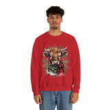 1 Highlander Cow Christmas Edition Unisex Heavy Blend Crewneck Sweatshirt!