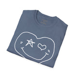 Valentines Day Heart Star Eye Smiley Face Unisex Graphic Tee! All New Heather Colors!!!