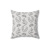 Western/Boho Horse Shoe Grey Botanicals Square Pillow!