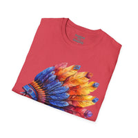 Indian Head Dress Colorful Rainbow Unisex Graphic Tees! Summer Vibes! All New Heather Colors!!! Free Shipping!!!