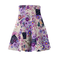 Boho Purple Patchwork Women's Skater Skirt! Free Shipping!