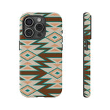 Teal and Brown Aztec Tough Cases! Cellphone Cases! Multiple Sizes Available! Apple iPhone, Samsung Galaxy, and Google Pixel devices!