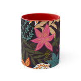 Boho Plum Florals Accent Coffee Mug, 11oz! Free Shipping! Great For Gifting! Lead and BPA Free!