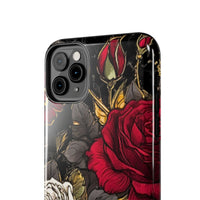 White and Red Roses Gothic Inspired Halloween Tough Phone Cases! Fall Vibes!