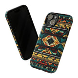 Black Aztec Tough Cases! Cellphone Cases! Multiple Sizes Available! Apple iPhone, Samsung Galaxy, and Google Pixel devices!