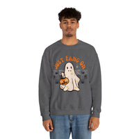 Just Fang On Retro Ghost Unisex Heavy Blend Crewneck Sweatshirt! Halloween! Fall Vibes!