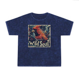 Wild Soul Red Bird Stamp Distressed Unisex Mineral Wash T-Shirt! New Colors! Free Shipping!!!