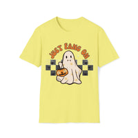 Just Fang On Floral Retro Ghost Unisex Graphic Tee! Halloween! Fall Vibes!