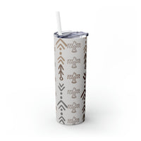 Western Neutrals Thunderbird and Arrows Skinny Tumbler with Straw, 20oz!