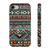 Teal and Orange Aztec Tough Cases! Cellphone Cases! Multiple Sizes Available! Apple iPhone, Samsung Galaxy, and Google Pixel devices!