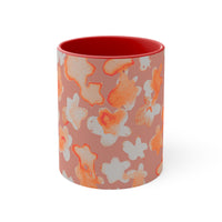 Boho Orange Florals Accent Coffee Mug, 11oz! Free Shipping! Great For Gifting! Lead and BPA Free!