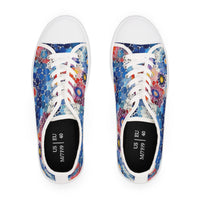 Boho Watercolor Floral Stamp Women's Low Top Sneakers! Free Shipping! Specialty Buy!