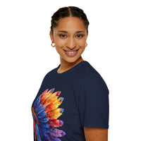 Indian Head Dress Colorful Rainbow Unisex Graphic Tees! Summer Vibes! All New Heather Colors!!! Free Shipping!!!