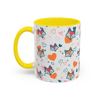 Coffee Mug - Fox Heart Medley Valentines Day Mug (11, 15oz)