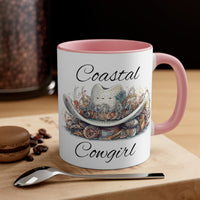 Coastal Cowgirl White Hat Accent Coffee Mug, 11oz! Multiple Colors Available!