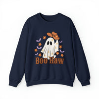 Boo Haw Retro Ghost Unisex Heavy Blend Crewneck Sweatshirt! Halloween! Fall Vibes!