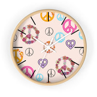 Retro Pastel Peace Signs Print Wall Clock! Perfect For Gifting! Free Shipping!!! 3 Colors Available!