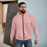 Pink Stars Unisex Full Zip Jacket! Polyester exterior, Fleece interior! Free Shipping!