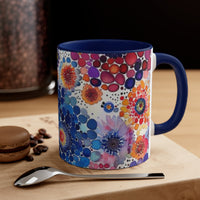 Boho Watercolor Tie Dye Swirls Accent Coffee Mug, 11oz! Free Shipping! Great For Gifting! Lead and BPA Free!