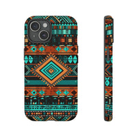 Turquoise Aztec Tough Cases! Cellphone Cases! Multiple Sizes Available! Apple iPhone, Samsung Galaxy, and Google Pixel devices!