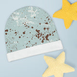 Mint Paint Splash Baby Beanie in Cursive! Free Shipping! Great for Gifting!