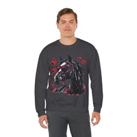 Valentines Day Black Horse Red Hearts Edition Unisex Sweatshirt! Retro! Free Shipping!!!