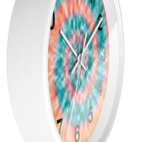 Boho Teal Tie Dye Print Wall Clock! Perfect For Gifting! Free Shipping!!! 3 Colors Available!