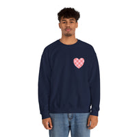 Valentines Day Pink Plaid Heart Basics Pocket Design Edition Unisex Sweatshirt! Retro! Free Shipping!!!