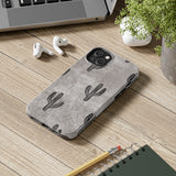 Grey Acid Wash Cactus Western Tough Phone Cases!