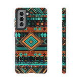 Turquoise Aztec Tough Cases! Cellphone Cases! Multiple Sizes Available! Apple iPhone, Samsung Galaxy, and Google Pixel devices!