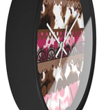 Western Pink Cow Print Wall Clock! Perfect For Gifting! Free Shipping!!! 3 Colors Available!