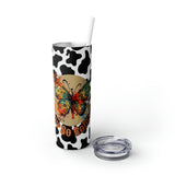 Your So Golden Butterfly Cow Printed Skinny Tumbler with Straw, 20oz! Multiple Colors!