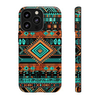 Turquoise Aztec Tough Cases! Cellphone Cases! Multiple Sizes Available! Apple iPhone, Samsung Galaxy, and Google Pixel devices!