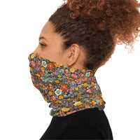 Boho Floral Print Lightweight Neck Gaiter! 4 Sizes Available! Free Shipping! UPF +50! Great For All Outdoor Sports!