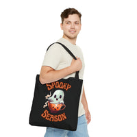 Spooky Season Version 2 Happy Little Ghost Halloween Fall Vibes Tote Bag!