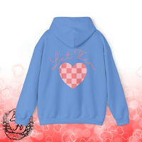 Let Them Plaid Pink Heart Back Designs Unisex Heavy Blend Hooded Sweatshirt! Free Shipping!!!