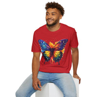 Spring Rainbow Butterfly Unisex Graphic Tees! Spring Vibes! All New Heather Colors!!! Free Shipping!!!