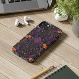 Halloween Florals Purple and Orange Fall Vibes Tough Phone Cases!
