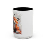 Foxy Lovers Valentines Day Accent Coffee Mug (11, 15oz)! Free Shipping! Microwave and Dishwasher Safe! BPA Free