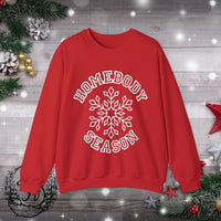 1 Homebody Season Snowflake Christmas Edition Unisex Heavy Blend Crewneck Sweatshirt! Winter Vibes!