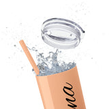 Custom Name Personalized Tumblers Skinny Tumbler with Straw, 20oz! Cursive Writing Option!