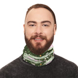 Green Retro Quilt Print Lightweight Neck Gaiter! 4 Sizes Available! Free Shipping! UPF +50! Great For All Outdoor Sports!