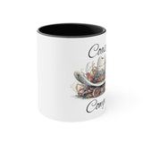 Coastal Cowgirl White Hat Accent Coffee Mug, 11oz! Multiple Colors Available!