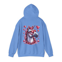 Pink Unicorn With Sunglasses Back Designs Unisex Heavy Blend Hooded Sweatshirt! Free Shipping!!!