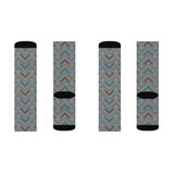 Vintage Western Grey Aztec Print Socks! 3 Sizes Available! Fast and Free Shipping!!! Giftable!